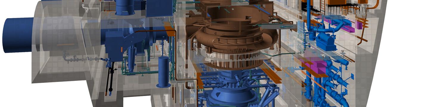 Digital 3D model of the Nant de Drance power turbines