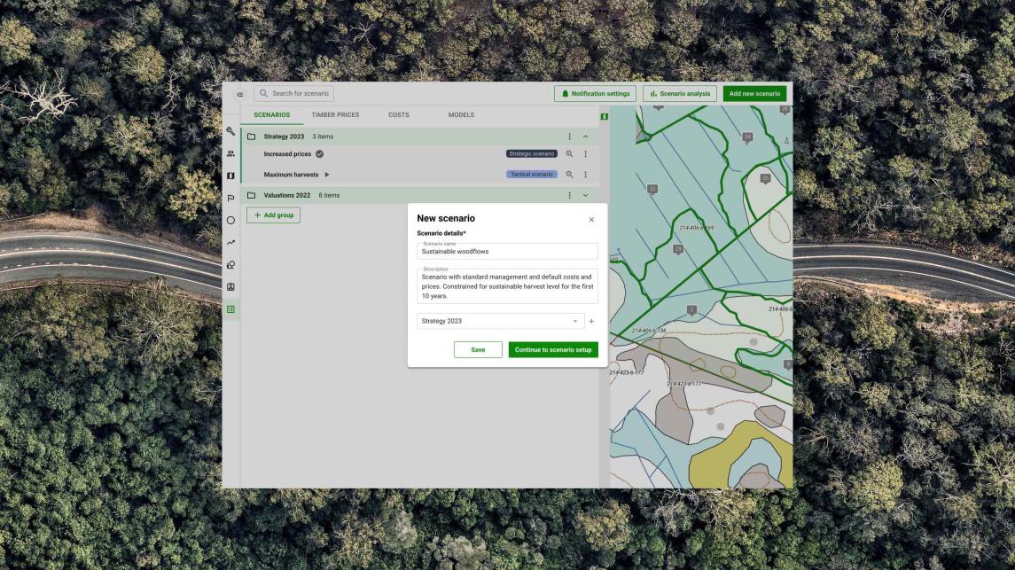 Screenshot of Smart Forestry Planner's user interface