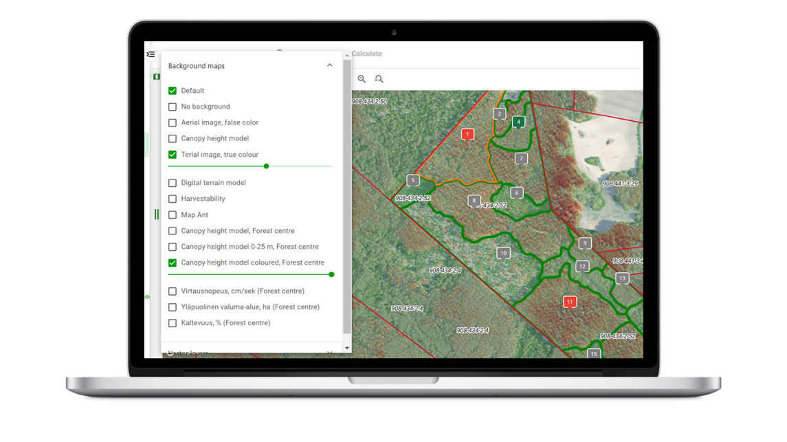Picture of AFRY's forestry management software