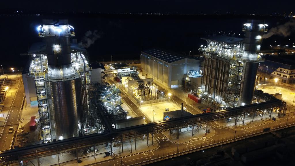 Track 4A CCGT power plant in operation at night