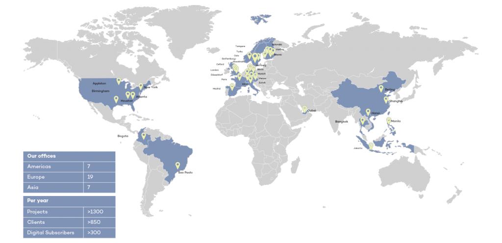 Map of AFRY Management Consulting's presence