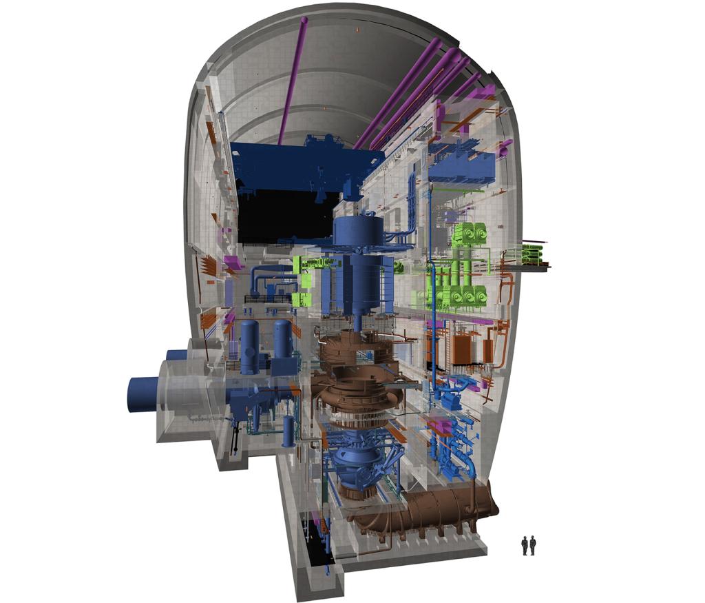 Cutaway view of powerhouse computer model