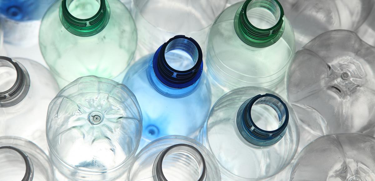 Empty plastic bottles for recycling