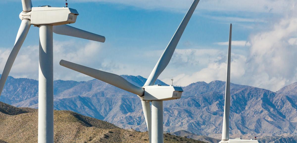 Wind Turbine Farm in the Desert of California