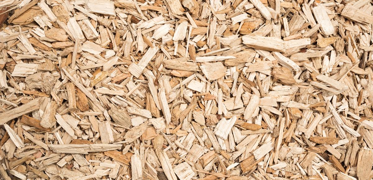 Close up view of wood chips