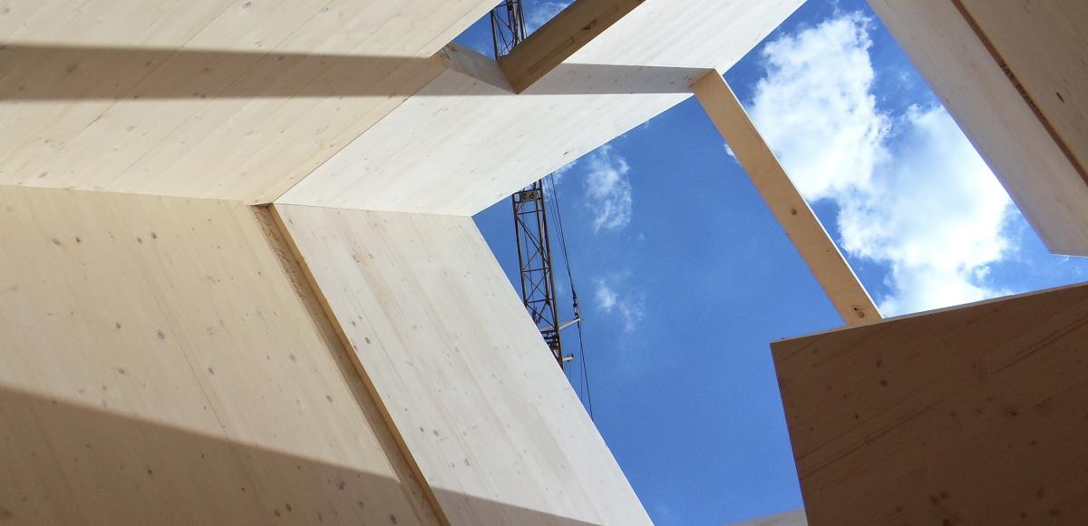 Wooden construction with sky view