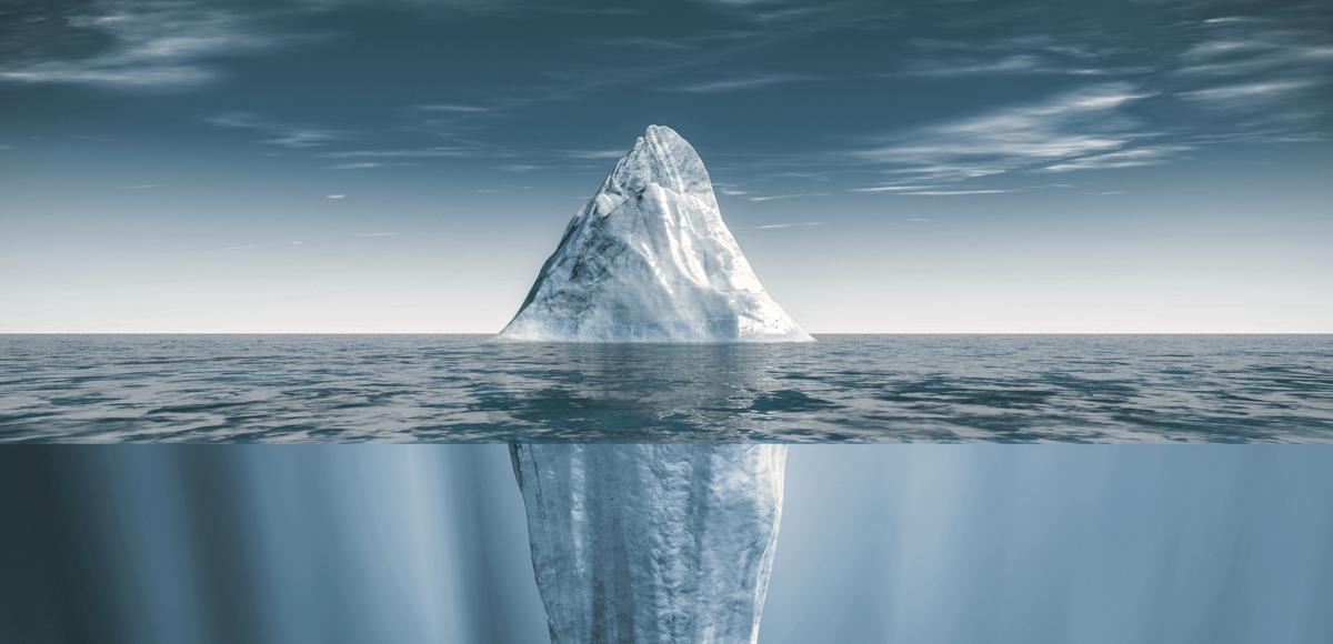 Iceberg submerged in water
