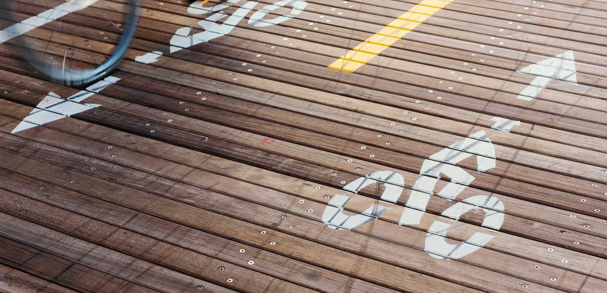 Wooden bicycle path