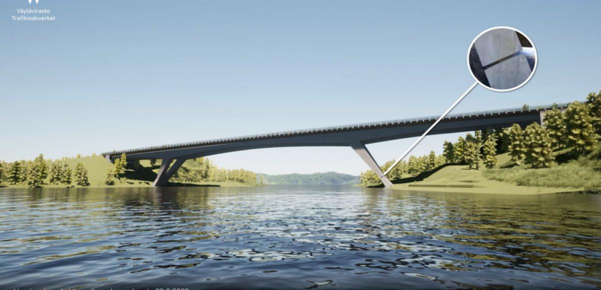 Havainnekuva Hessundinsalmen sillan rakenteesta.