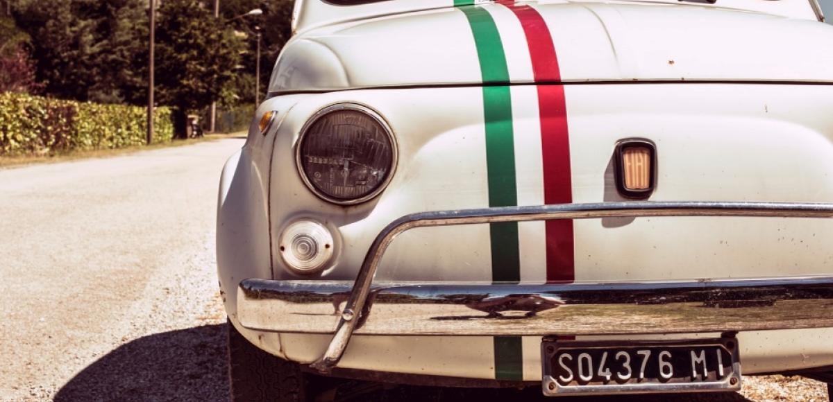 Fiat car with Italian flag colors