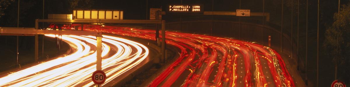 Motorway traffic in the night