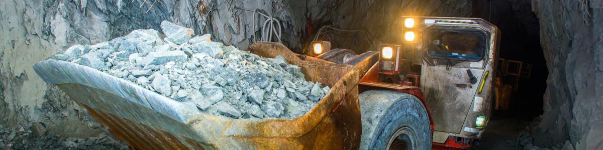Gold-mine-truck-deep-tunnel-miner-underground-metal