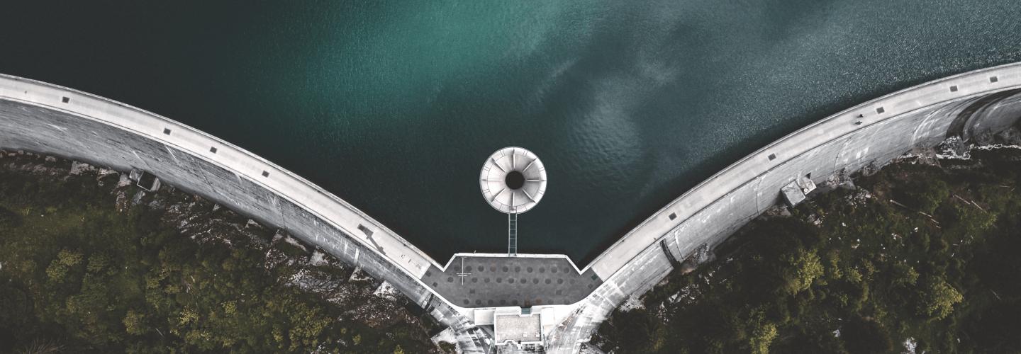 Hydro dam aerial shot