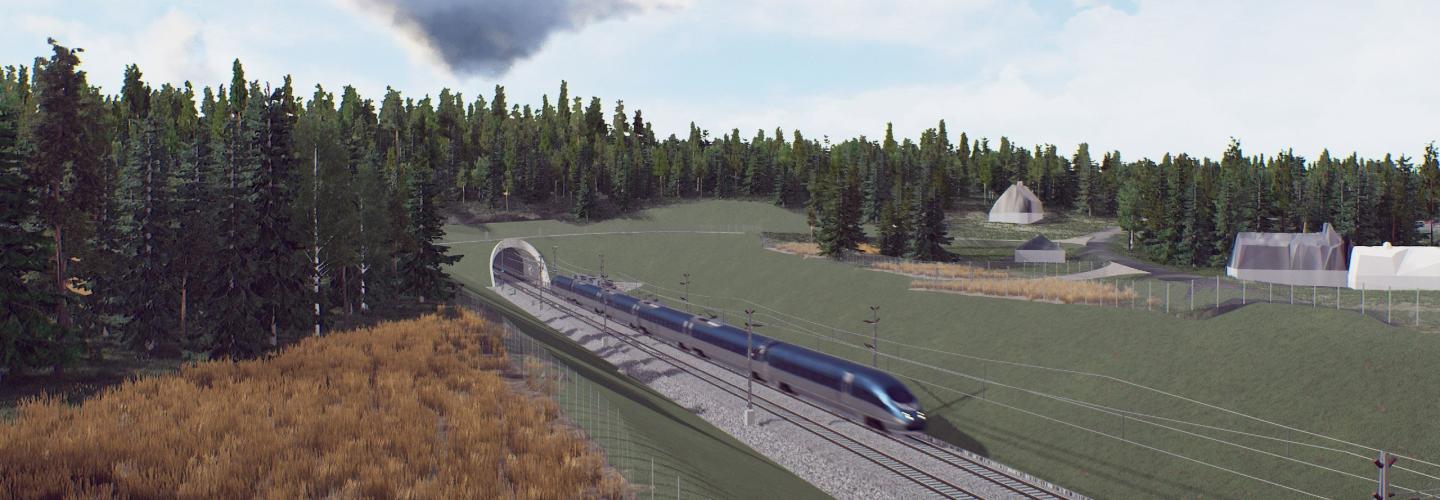 Projektet har använt spelmotorn Unreal Engine för att visualisera hur järnvägen kommer att se ut när den är färdigbyggd.