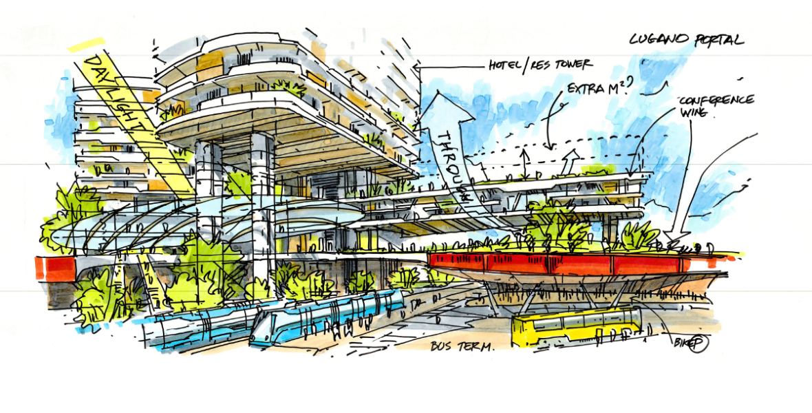 Sketch of the building and area