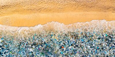 Waste in ocean image