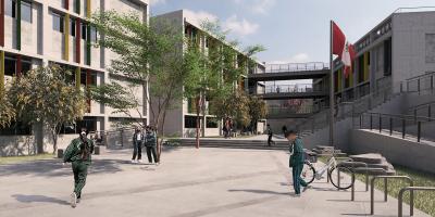 Visualisation of school buildings and plaza