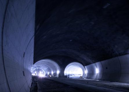 TBM road tunnel under construction