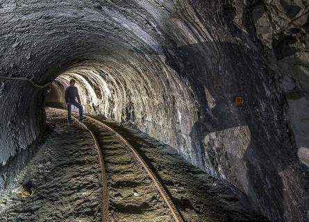 Underground mine tunnel in Ukraine