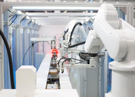 Robots in manufacturing plant