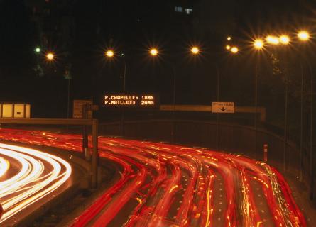 Motorway traffic in the night