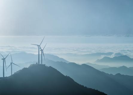inland wind farm on the top of jiugong mountain, hubei province, China