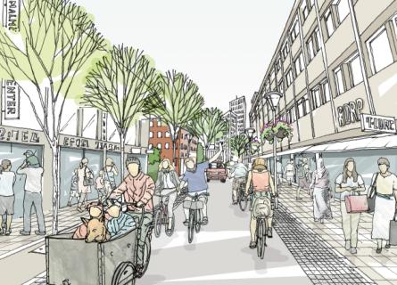 Illustration cykelgata i Malmö