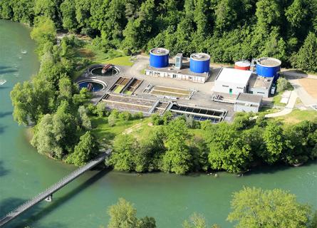 CH_Infra_Water_ARA Mellingen_Wastewater treatment plant_drone