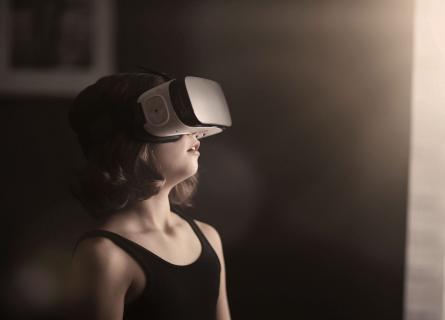 Girl with VR headset