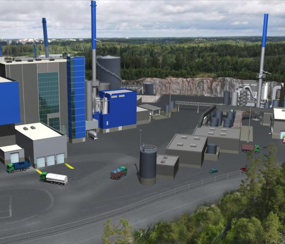 Projekti: Havainne kuva Vantaan Energian vaarallisten jätteiden käsittelylaitoksesta. (Kuva: Vantaan Energia)