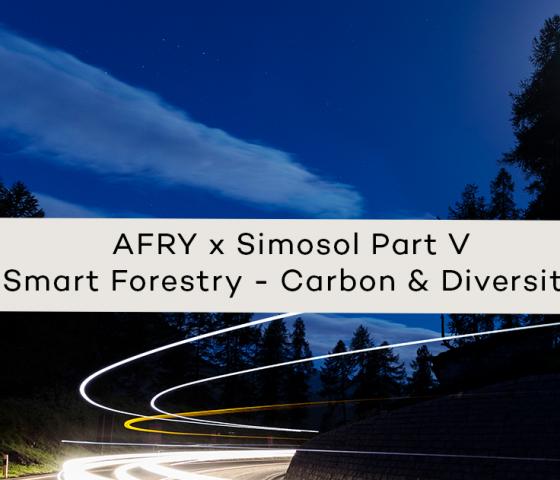 Image with text about the AFRY x Simosol webinar Part 5 Smart Forestry: Carbon and Diversity