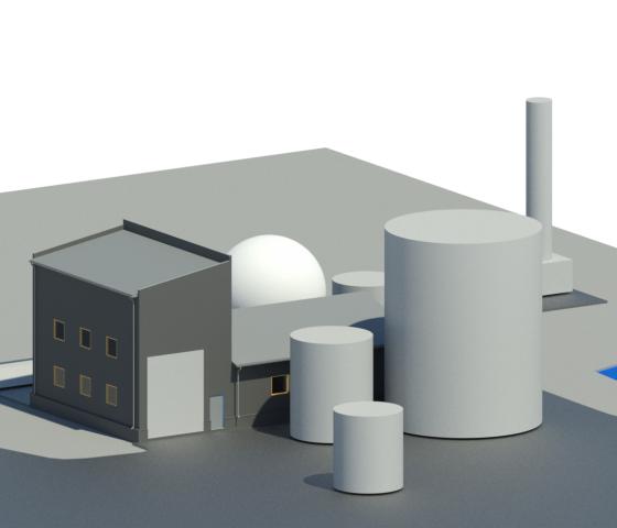 3d illustration biogas plant