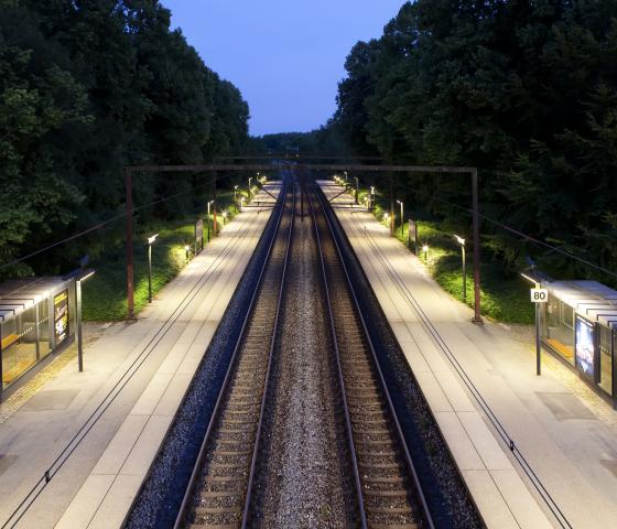 Railroad during evening