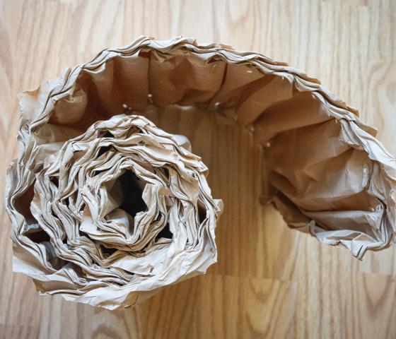 rolled up sustainable packaging material