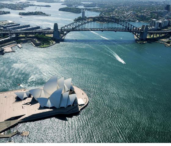 Aerial shot of Sydney