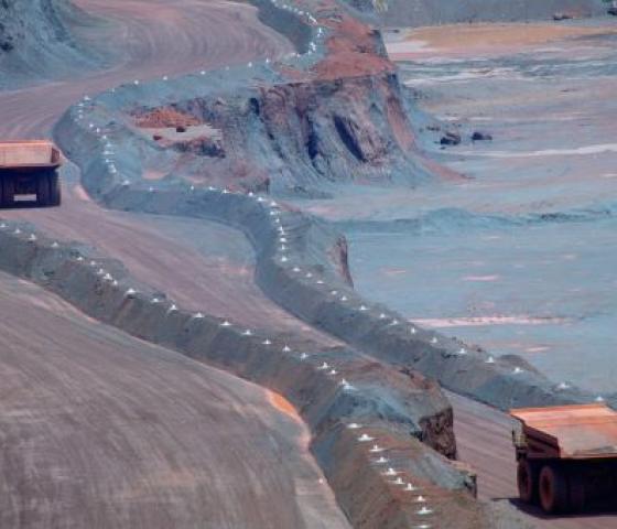 Trucks in a mining site