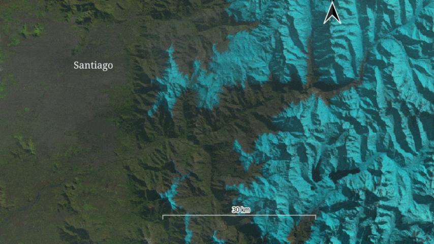 Chile mountains snowmelt