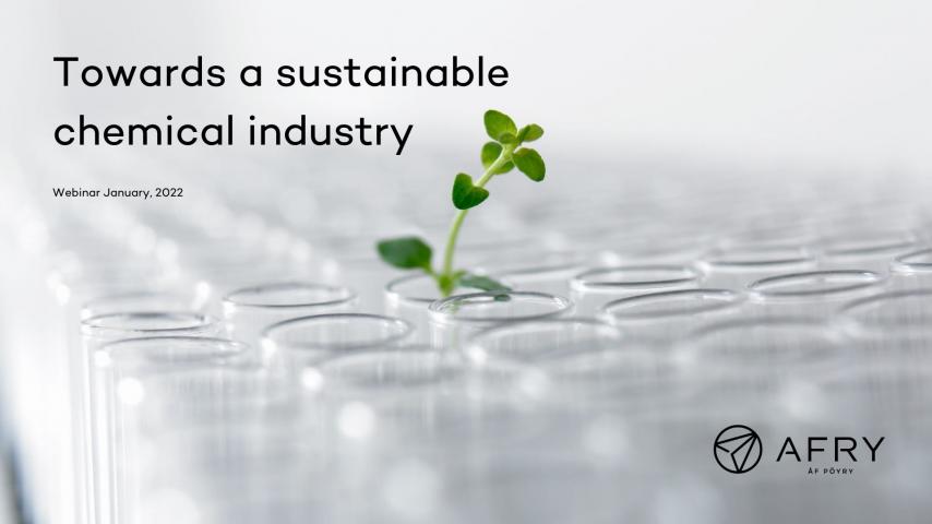 Image of Webinar Towards a more sustainable chemical industry