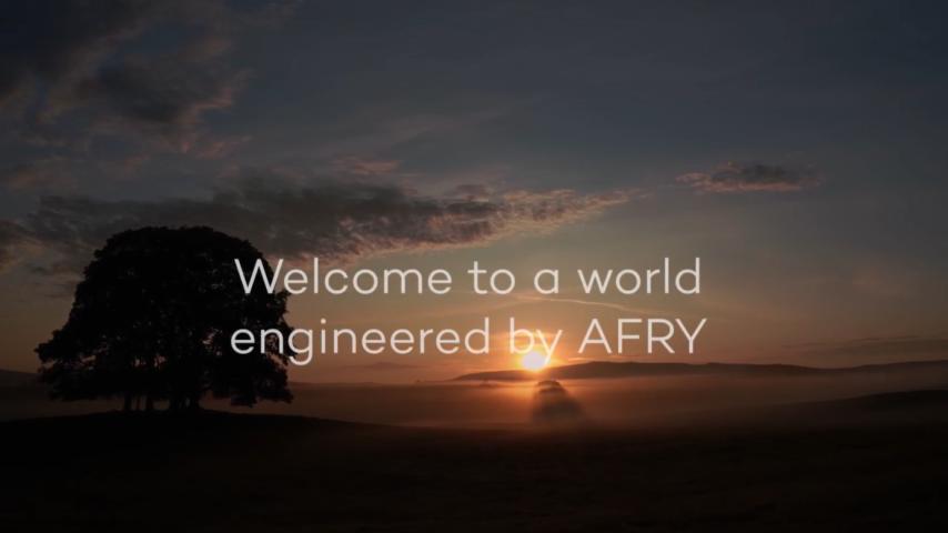 Sonnenaufgang "Welcome to a world engineered by AFRY"